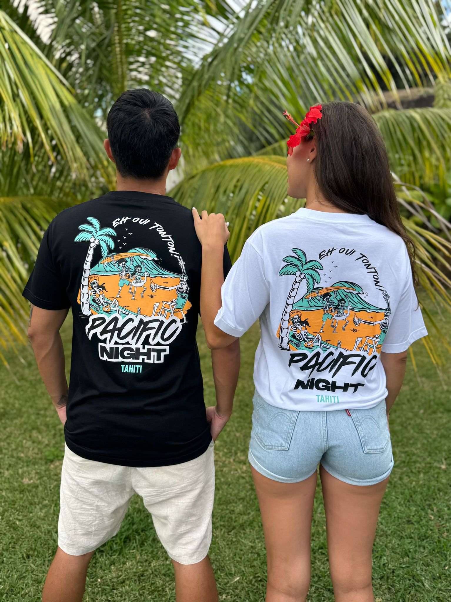 T-shirt Pacific Night (Blanc/Noir)